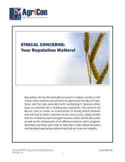 Ethical Concerns: Your Reputation Matters