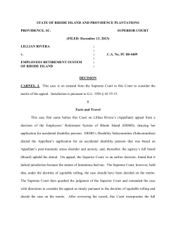 Lillian Rivera v. Employees Retirement System of Rhode Island
