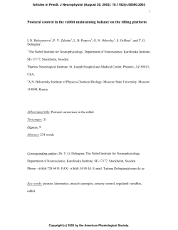 Postural control in the rabbit maintaining balance on the tilting platform
