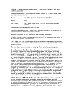 The Committee members met with the following: Times varied from