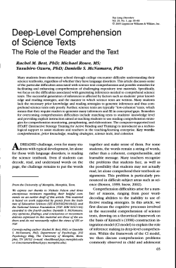 Deep-Level Comprehension of Science Texts