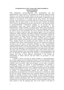 Presidential Power, Party System and Cabinet Instability in Semi