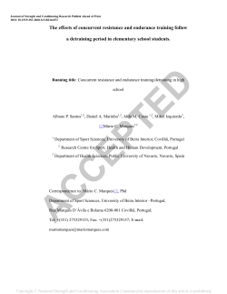 The effects of concurrent resistance and endurance training follow a