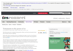 Testaments to the power of 10 - Resources - TES