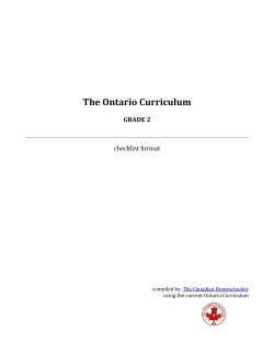 The Ontario Curriculum GRADE 2