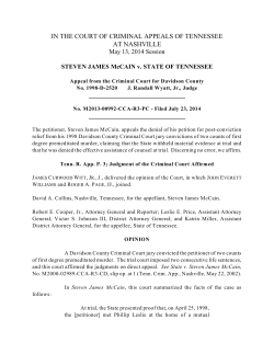 STEVEN JAMES McCAIN v. STATE OF TENNESSEE