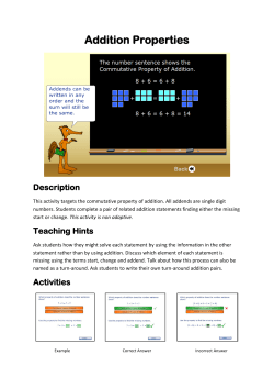 Addition Properties