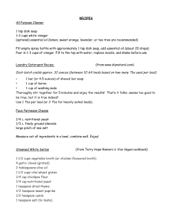 Rachel Leon`s April presentation recipes