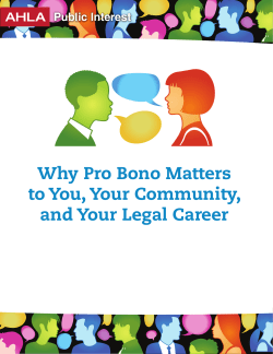 Pro Bono Engagement - The American Health Lawyers Association
