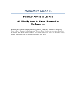 Polonius` Advice to Laertes Com