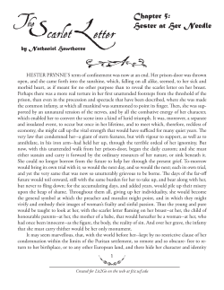 1 HESTER PRYNNE`S term of confinement was now at an end. Her