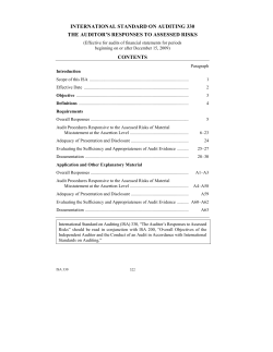 international standard on auditing 330 the auditor`s responses