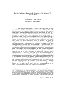 Parody, Satire and Quixotism in Beaumont`s The Knight of