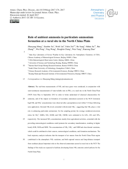 Role of ambient ammonia in particulate ammonium formation at a