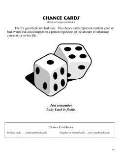 Chance Cards - Institute of Behavioral Research