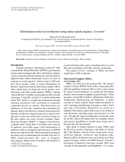 Information retrieval on Internet using meta-search engines