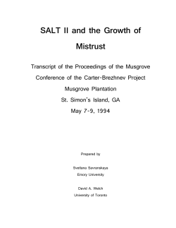 SALT II and the Growth of Mistrust