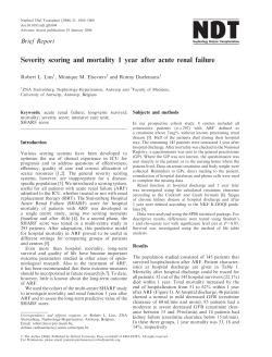 Severity scoring and mortality 1 year after acute