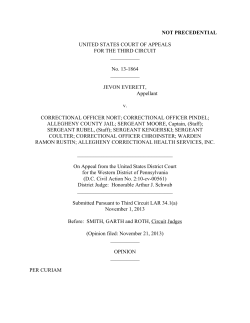 NOT PRECEDENTIAL UNITED STATES COURT OF