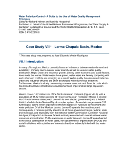 Case Study VIII* - Lerma-Chapala Basin, Mexico