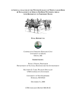 Northern Maine deer ecology - Maine Forest Products Council