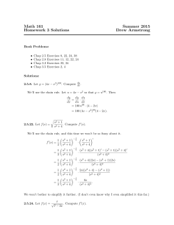 Math 161 Summer 2015 Homework 3 Solutions Drew Armstrong