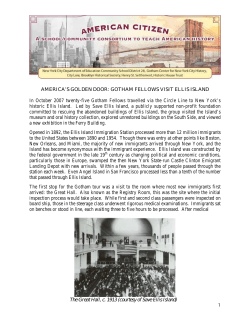 1 AMERICA`S GOLDEN DOOR: GOTHAM FELLOWS
