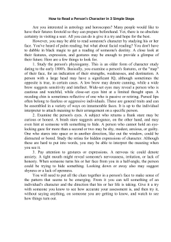 How to Read a Person`s Character in 3 Simple Steps Are you