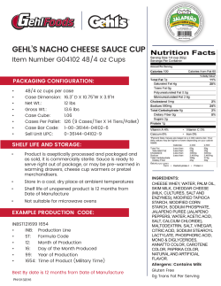 GEHL`S NACHO CHEESE SAUCE CUP