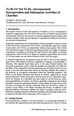 To Be Or Not To Be...Incorporated