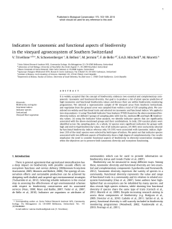 Indicators for taxonomic and functional aspects of biodiversity in the