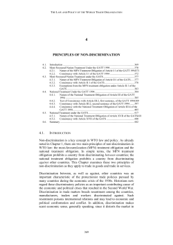 PRINCIPLES OF NON-DISCRIMINATION