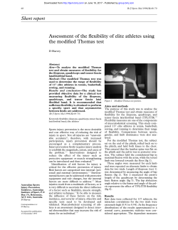 Short report Assessment of the flexibility of elite athletes using the