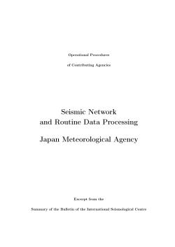 Operational Procedures of Contributing Agencies, JMA