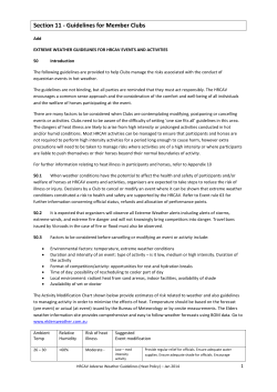 HRCAV Hot Weather Policy