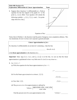 Differentials and Linear Approximations