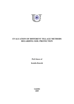evaluation of different tillage methods regarding soil protection