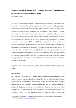 Between Ritualistic Protest and Perpetual Struggle: Transformation