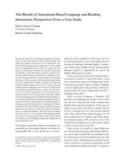 The Benefit of Assessment-Based Language and Reading