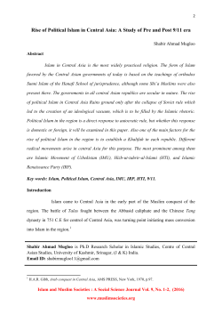 Rise of Political Islam in Central Asia