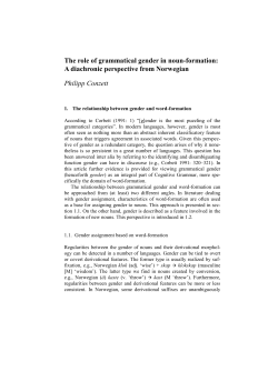 The role of grammatical gender in noun-formation: A