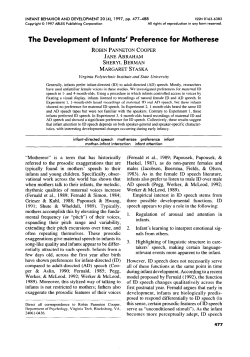 The Development of Infants` Preference for Motherese