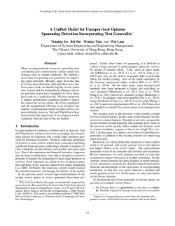 A Unified Model for Unsupervised Opinion Spamming Detection