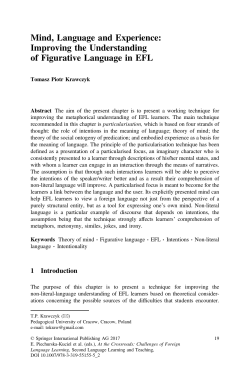 Mind, Language and Experience: Improving the