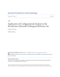 Application of Configurational Analysis to the Recidivism of Juvenile