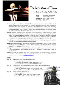 Syllabus Gothic Fiction