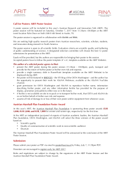 Call for Posters: ARIT Poster Session Austrian Marshall Plan