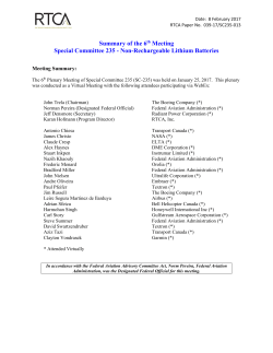 Summary of the 6th Meeting Special Committee 235 - Non