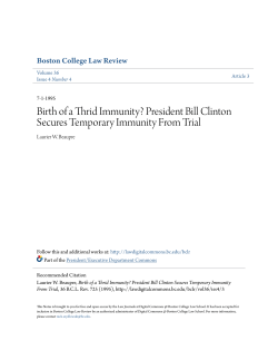 Birth of a Thrid Immunity? - Digital Commons @ Boston College Law