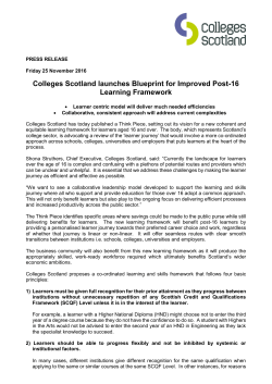 pdf Colleges Scotland Launches Blueprint for Improved Post 16